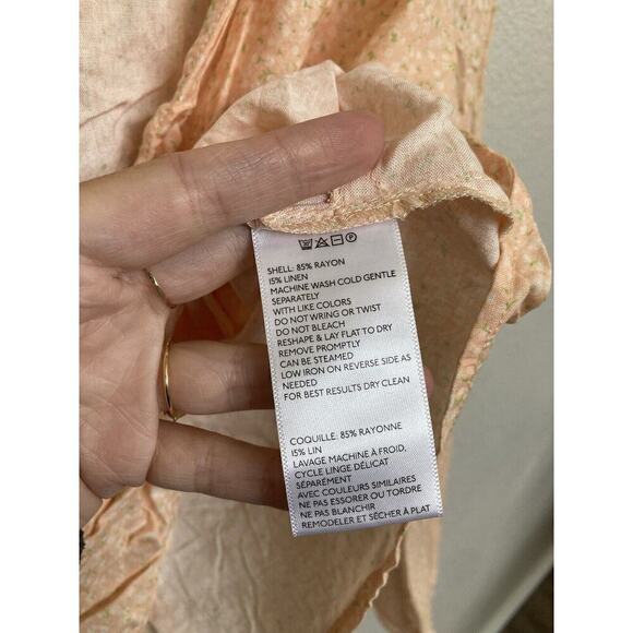 NWOT Urban Outfitters womens twist front blouse large peach floral boho cropped - Picture 5 of 6